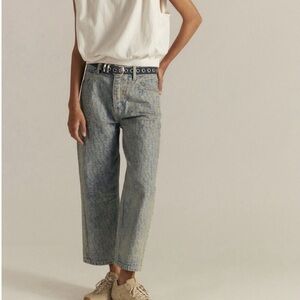 NWOT Free People Deep Trance Textured Jacquard Dropped Boyfriend Jeans